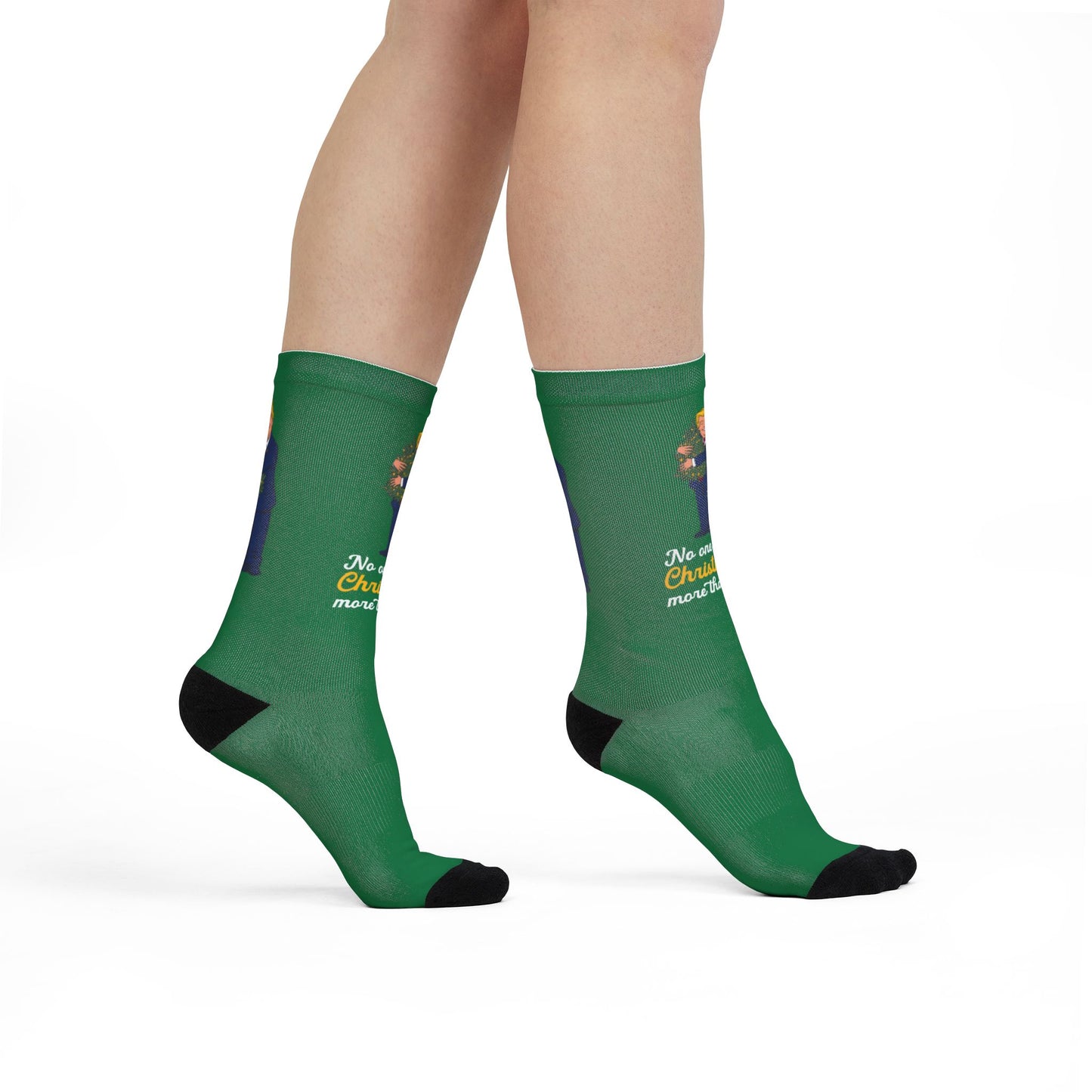 Trump Christmas Crew Socks (Green)