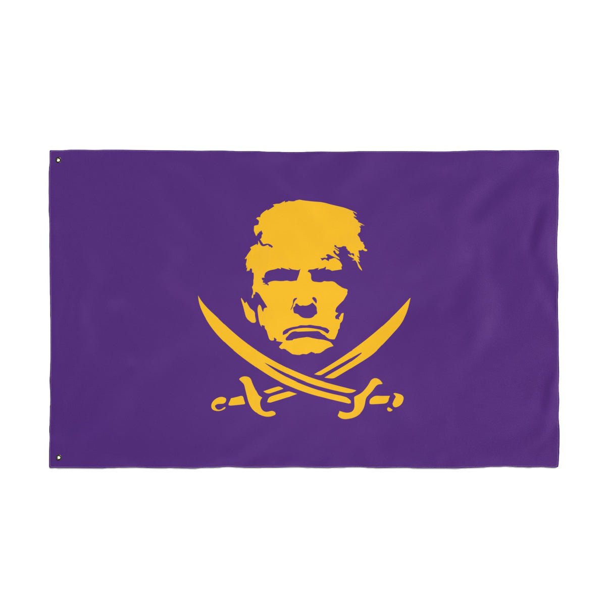 The Jolly Donald Double Sided Flag - Purple and Yellow