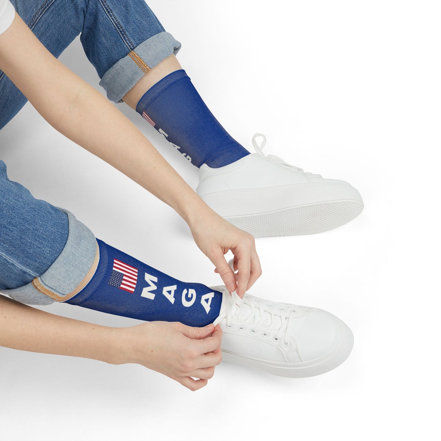 MAGA Crew Socks (Blue)