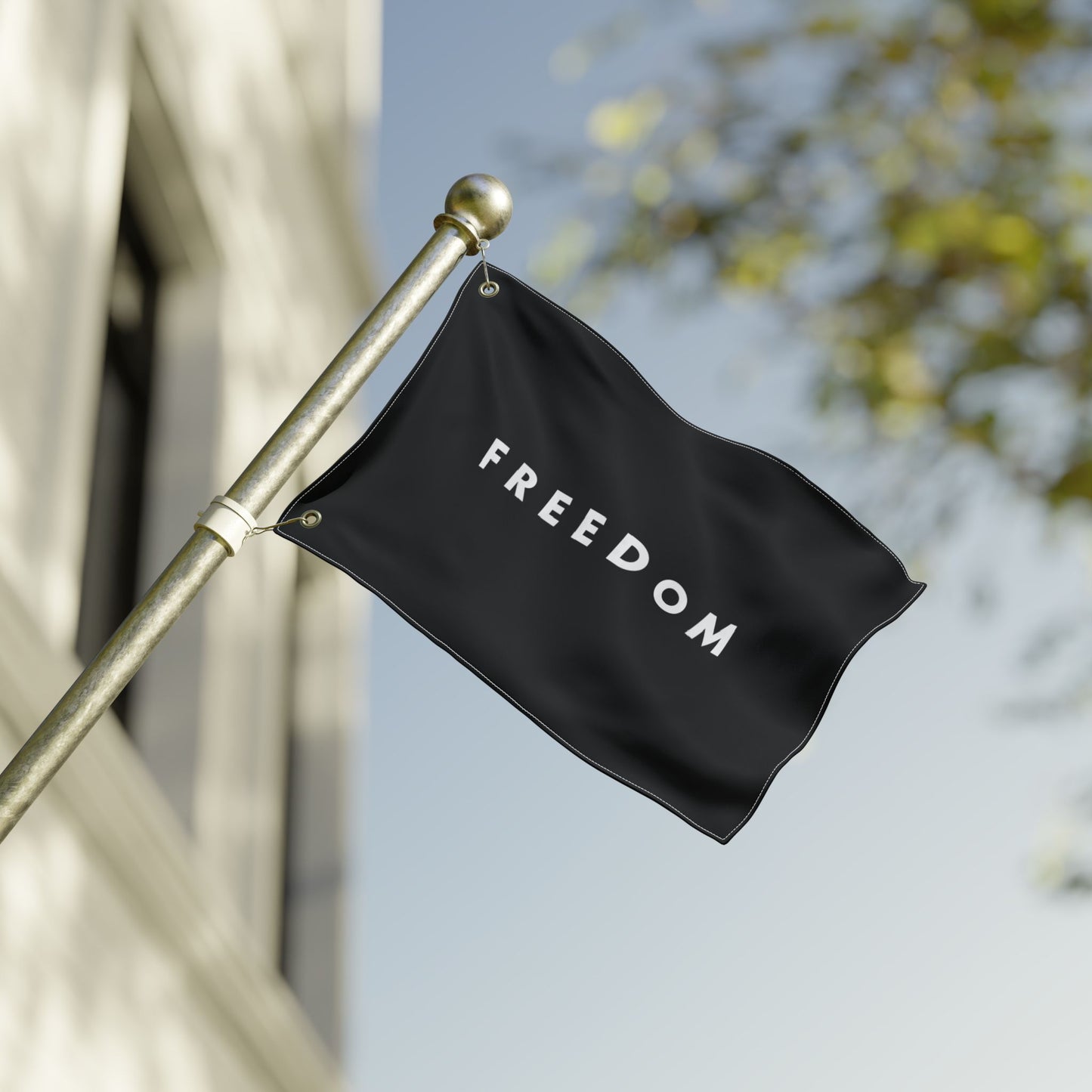 FREEDOM Double Sided  Flag - Black