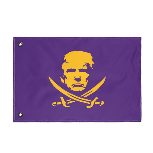 The Jolly Donald Double Sided Flag - Purple and Yellow
