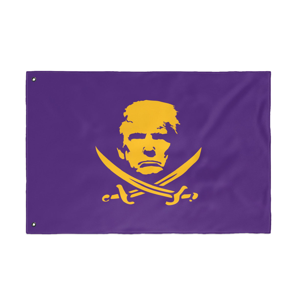 The Jolly Donald Double Sided Flag - Purple and Yellow
