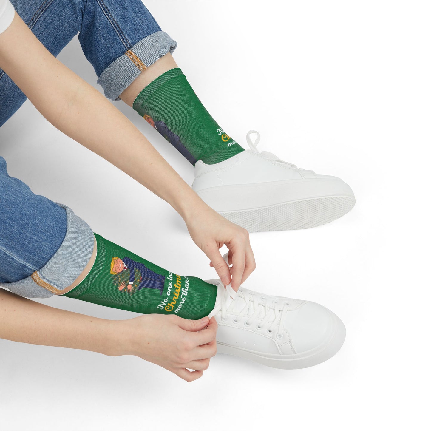 Trump Christmas Crew Socks (Green)