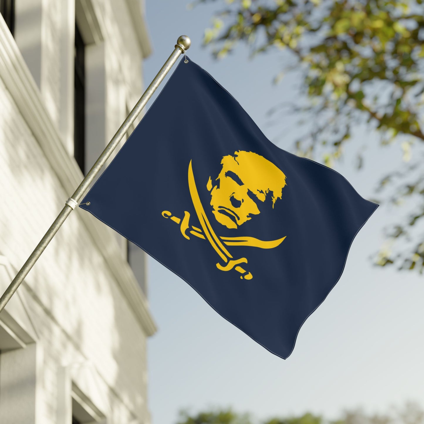 The Jolly Donald Double Sided Flag - Blue and Yellow