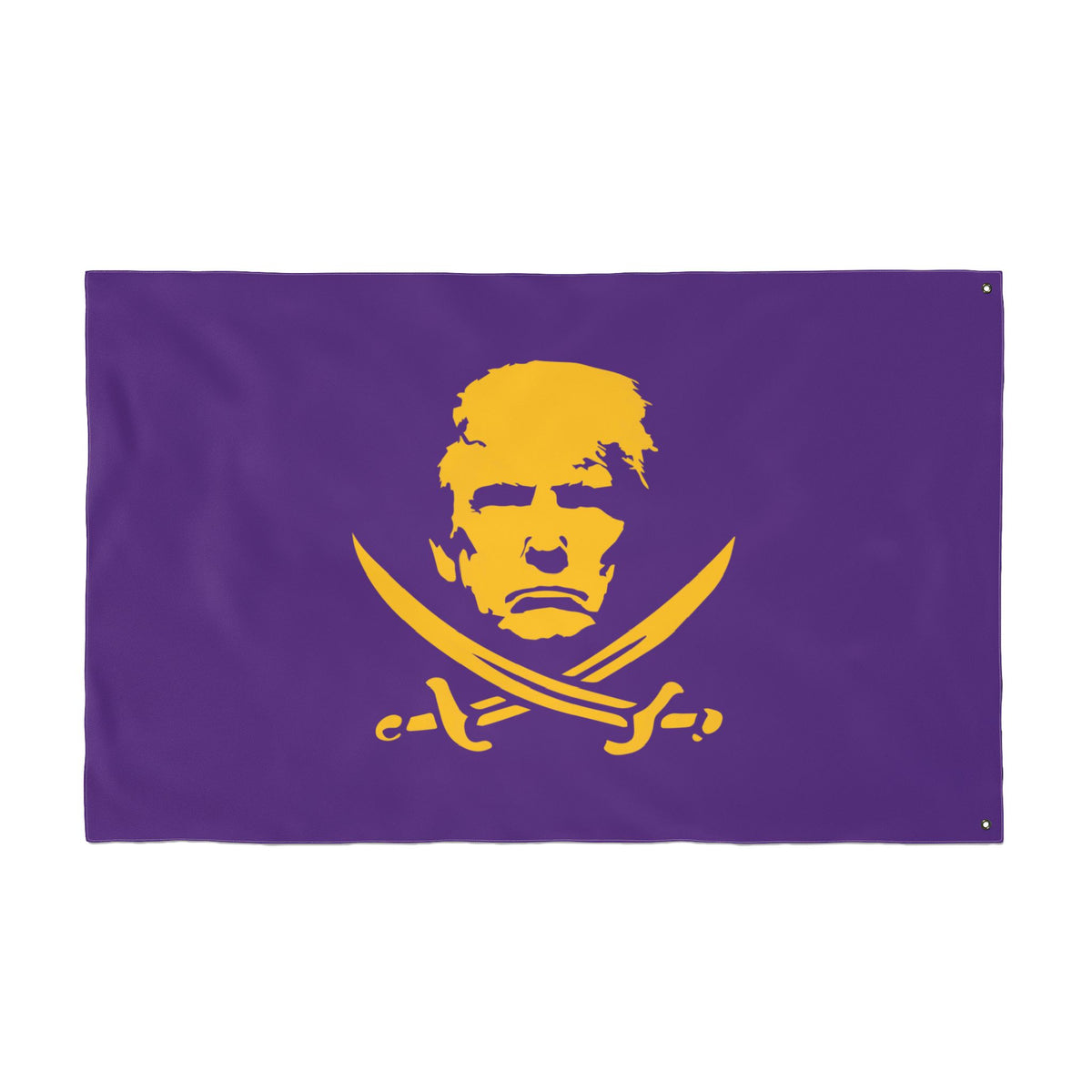 The Jolly Donald Double Sided Flag - Purple and Yellow