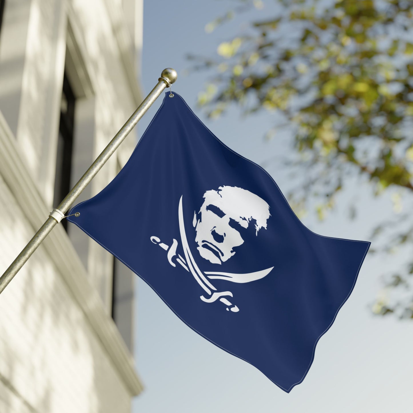 The Jolly Donald Double Sided Flag - Navy Blue