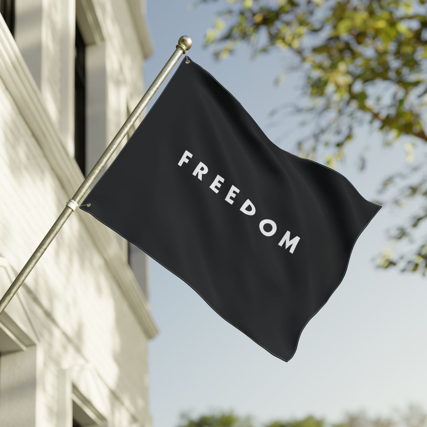 FREEDOM Double Sided  Flag - Black