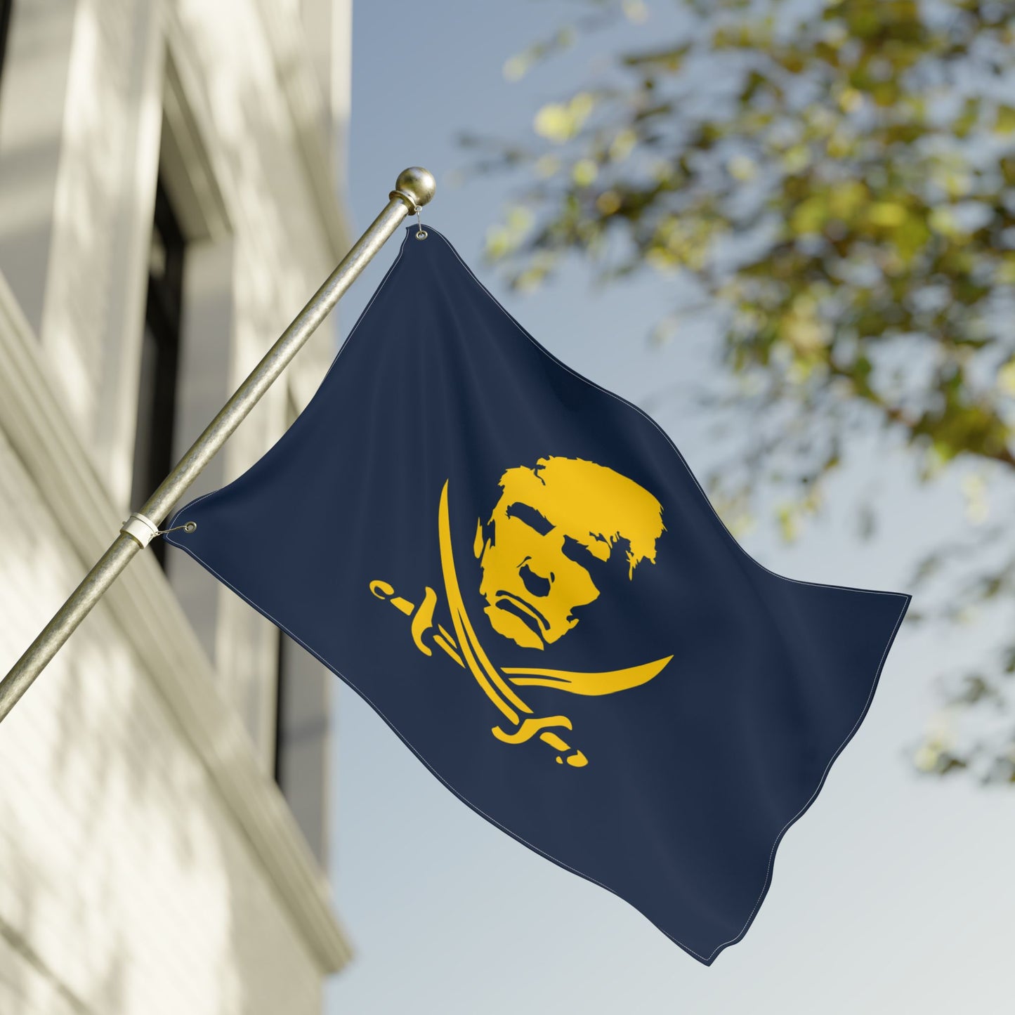 The Jolly Donald Double Sided Flag - Blue and Yellow