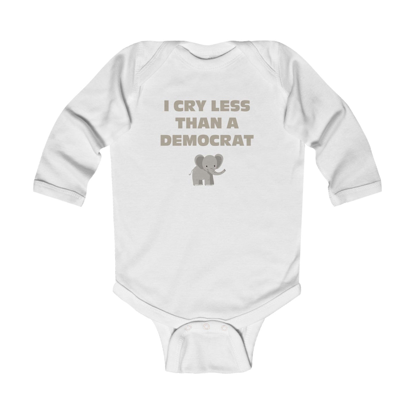 Cry Less Than a Democrat Infant Long Sleeve Bodysuit