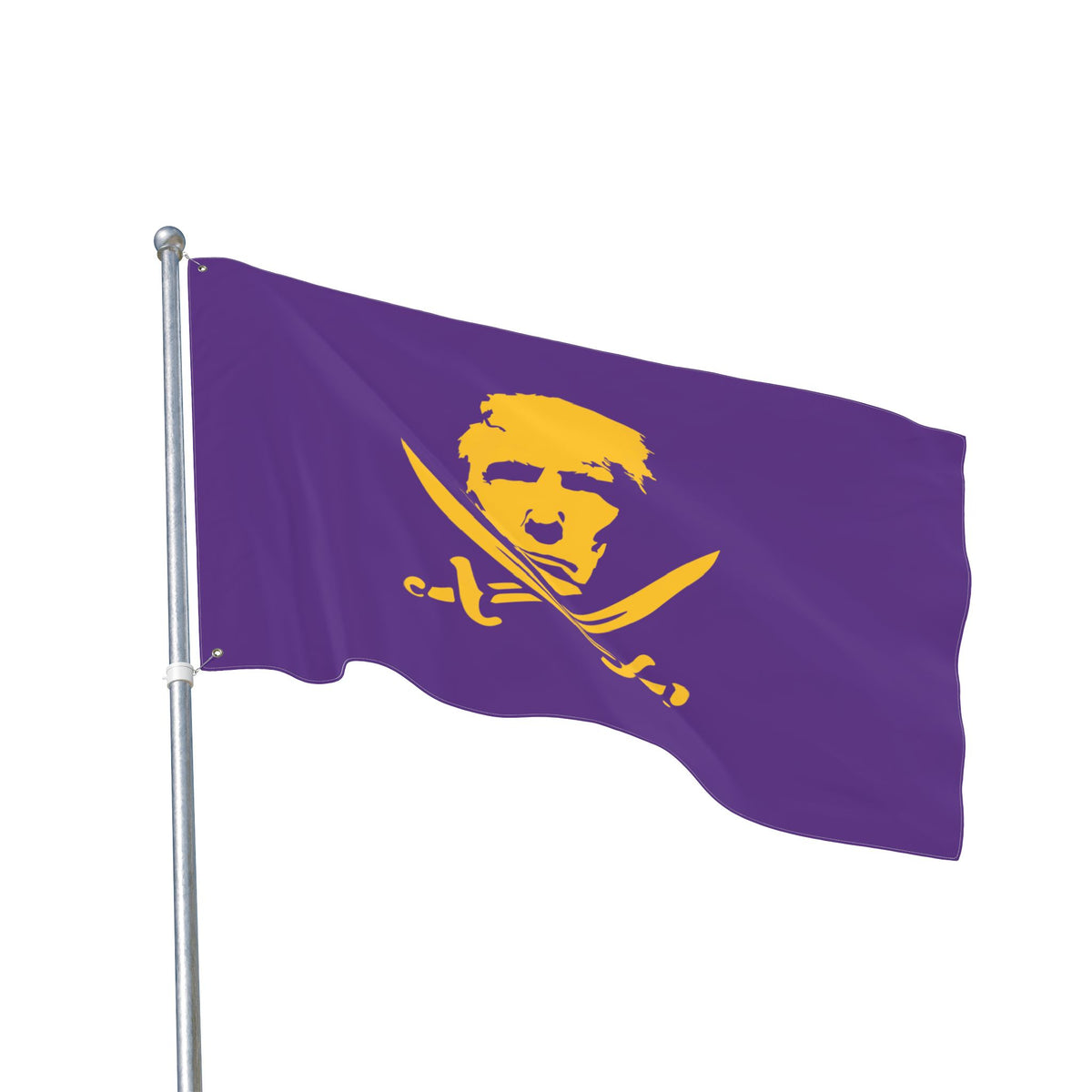 The Jolly Donald Double Sided Flag - Purple and Yellow