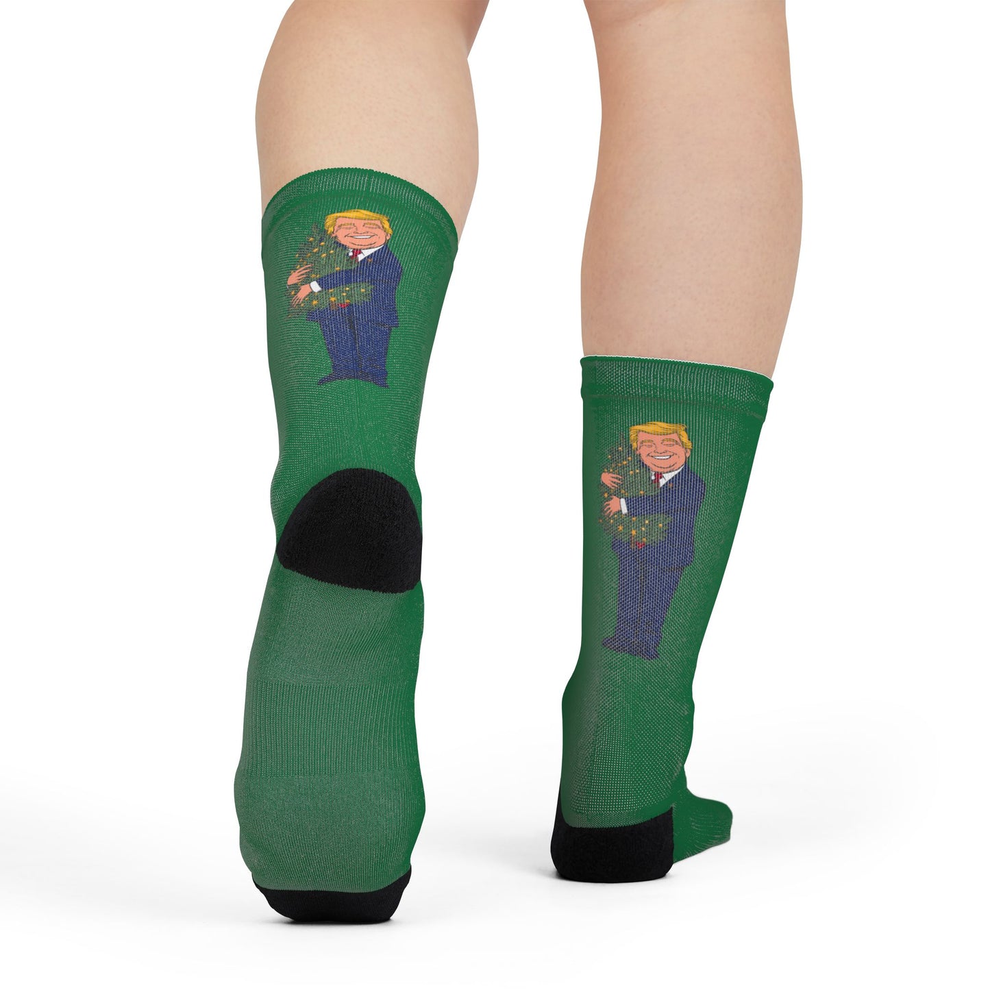 Trump Christmas Crew Socks (Green)