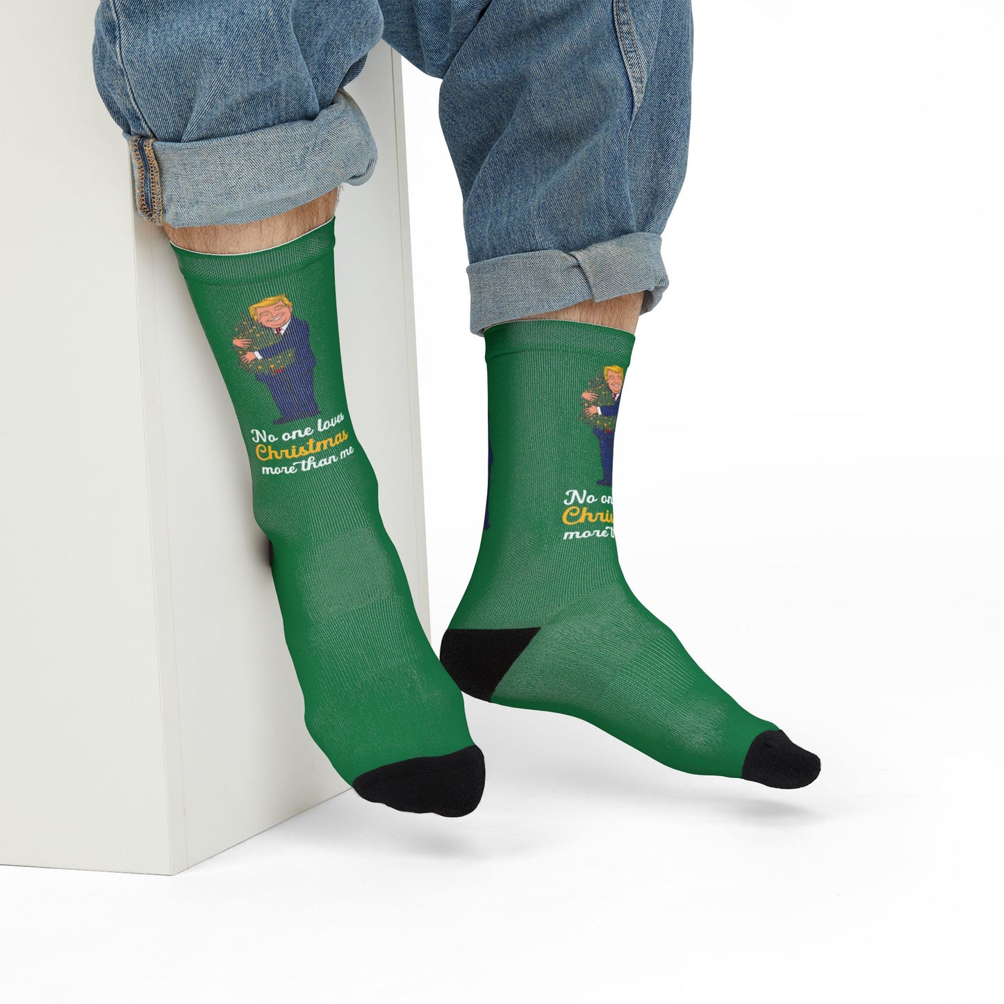 Trump Christmas Crew Socks (Green)