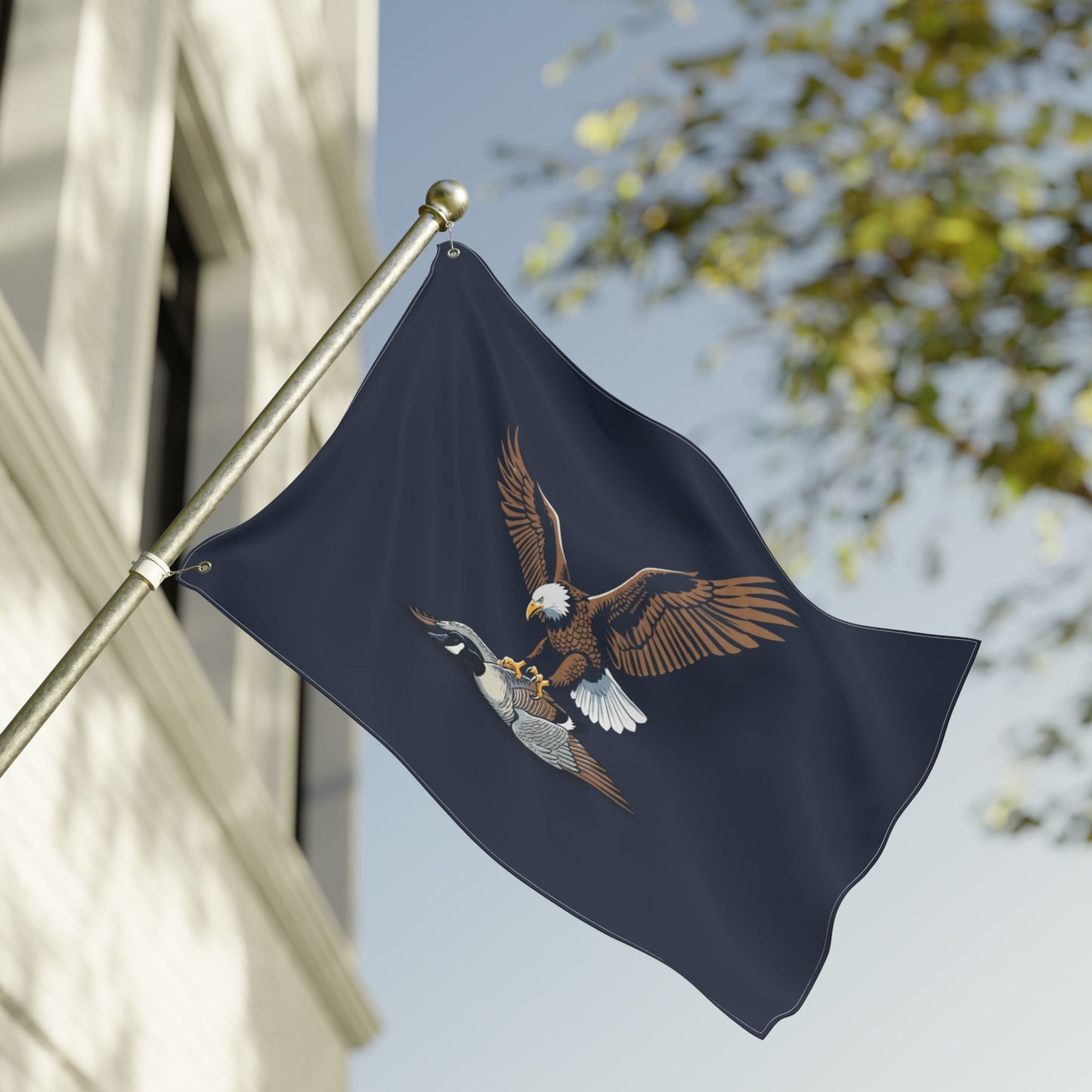 Eagle vs Goose Hockey Double Sided  Flag