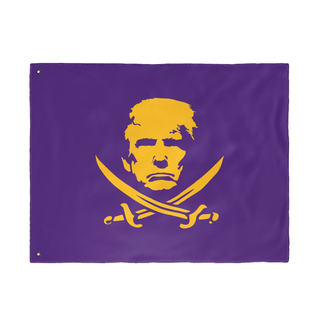 The Jolly Donald Double Sided Flag - Purple and Yellow
