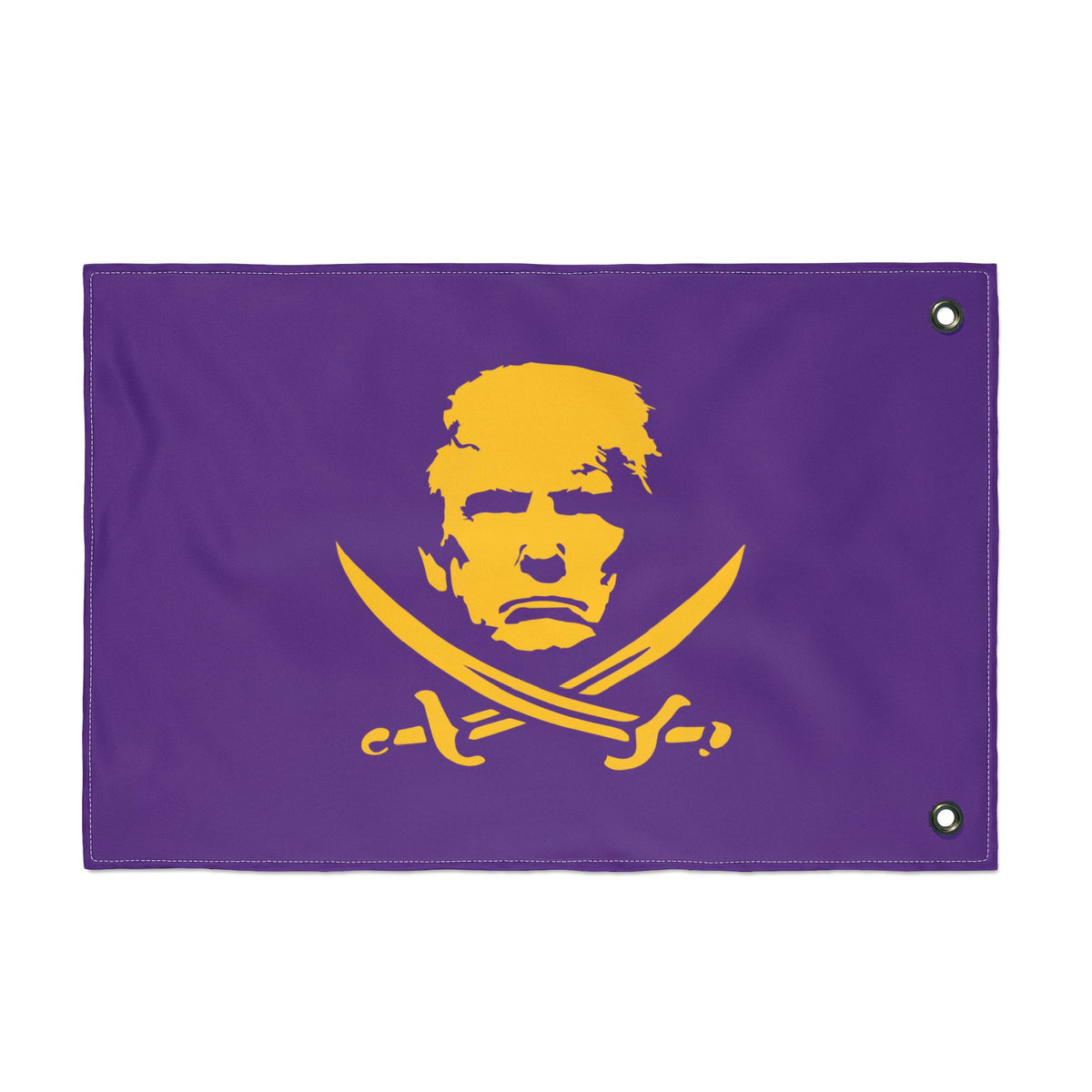 The Jolly Donald Double Sided Flag - Purple and Yellow