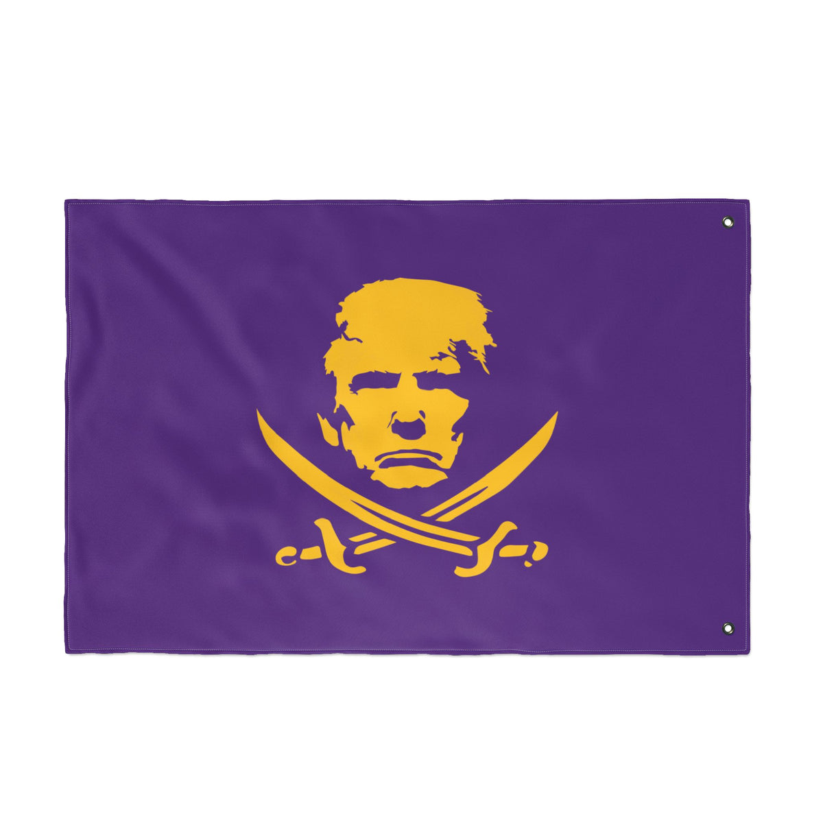The Jolly Donald Double Sided Flag - Purple and Yellow