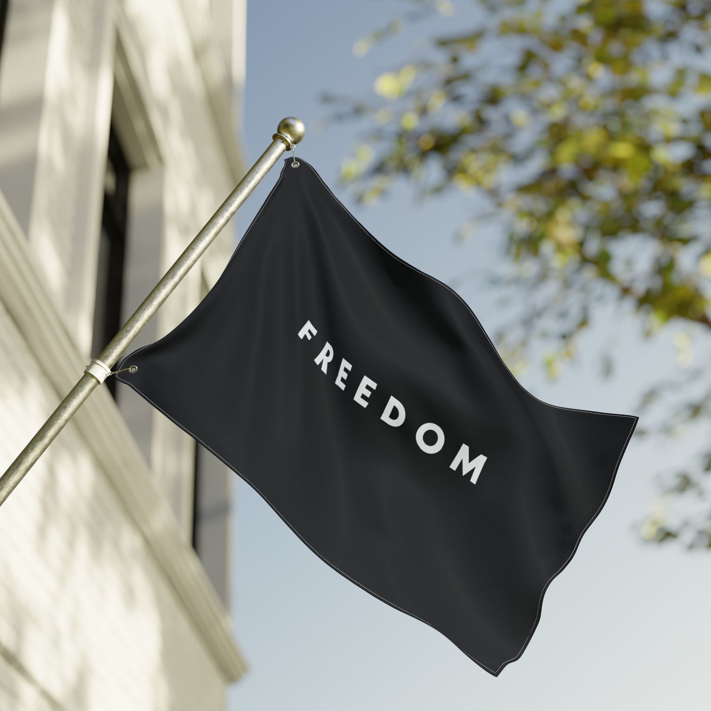 FREEDOM Double Sided  Flag - Black
