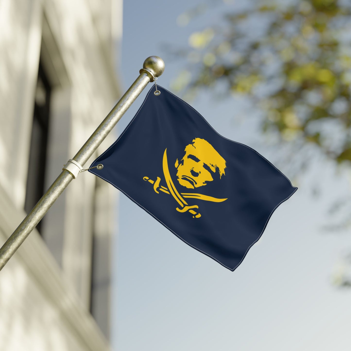 The Jolly Donald Double Sided Flag - Blue and Yellow
